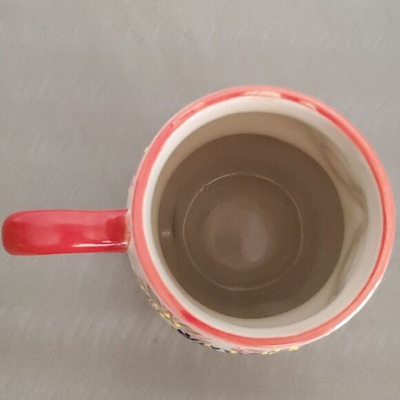 Yokohama Studio Hand painted 3-D Embossed Blue Red Owl Tea Cup Coffee Mug - Picture 5 of 11